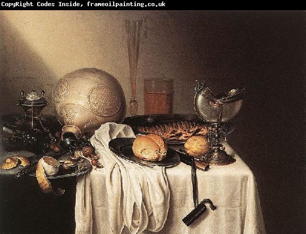BOELEMA DE STOMME, Maerten Still-Life with a Bearded Man Crock and a Nautilus Shell